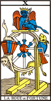 Dixième arcane majeure - La Roue de fortune - Tarot