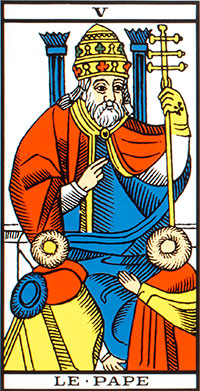 Cinquième arcane majeure - Le Pape - Tarot