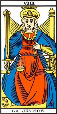 Huitième arcane majeure - La Justice - Tarot
