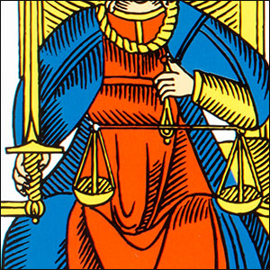 Huitième arcane majeure - La Justice - Tarot